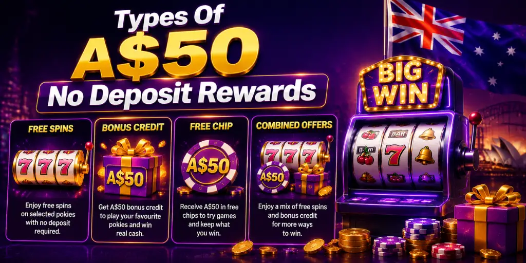 Types Of A$50 No Deposit Rewards